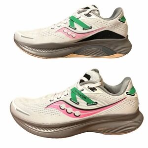 Saucony Women's White and Pink Running Shoes